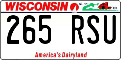 WI license plate 265RSU