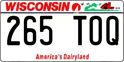 WI license plate 265TOQ