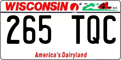 WI license plate 265TQC