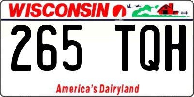 WI license plate 265TQH