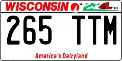 WI license plate 265TTM