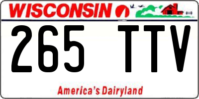 WI license plate 265TTV