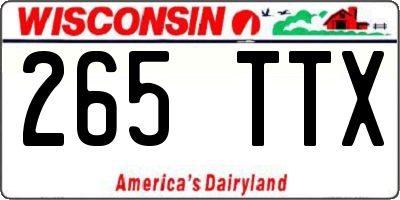 WI license plate 265TTX