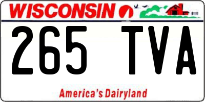 WI license plate 265TVA