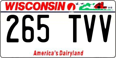 WI license plate 265TVV