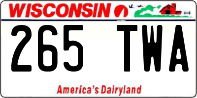 WI license plate 265TWA