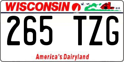 WI license plate 265TZG