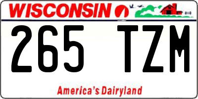 WI license plate 265TZM