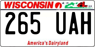 WI license plate 265UAH