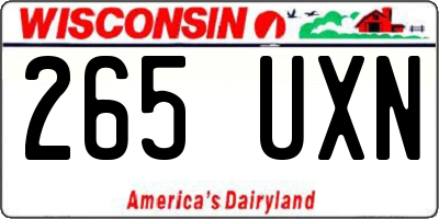 WI license plate 265UXN