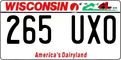 WI license plate 265UXO