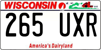 WI license plate 265UXR