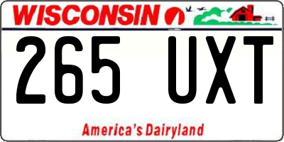 WI license plate 265UXT