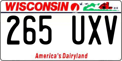 WI license plate 265UXV