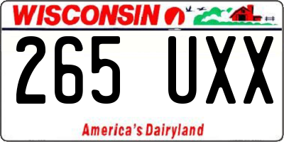 WI license plate 265UXX