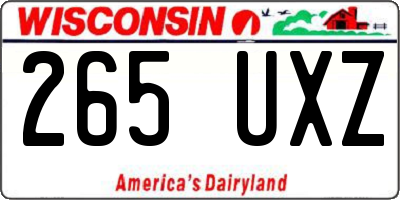 WI license plate 265UXZ