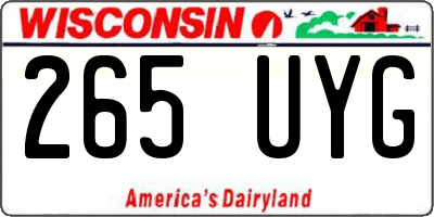 WI license plate 265UYG