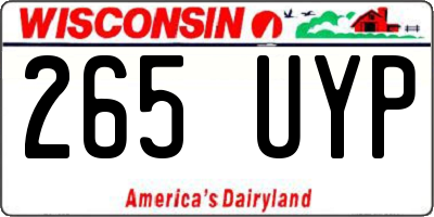 WI license plate 265UYP