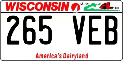 WI license plate 265VEB