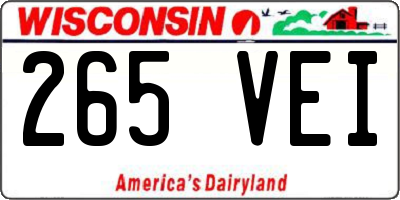 WI license plate 265VEI