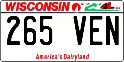 WI license plate 265VEN