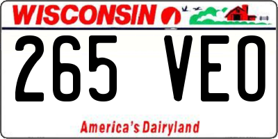 WI license plate 265VEO