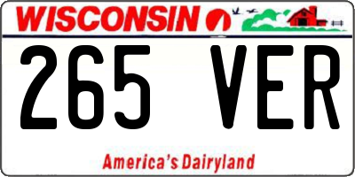 WI license plate 265VER
