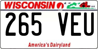WI license plate 265VEU