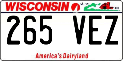 WI license plate 265VEZ