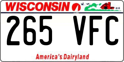 WI license plate 265VFC