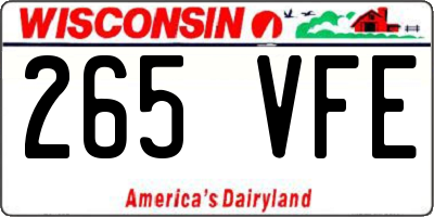 WI license plate 265VFE