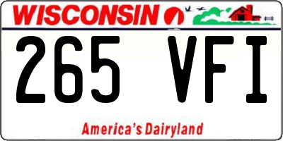 WI license plate 265VFI