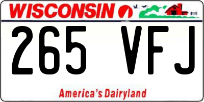 WI license plate 265VFJ