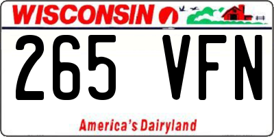 WI license plate 265VFN