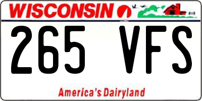 WI license plate 265VFS