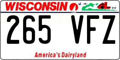 WI license plate 265VFZ