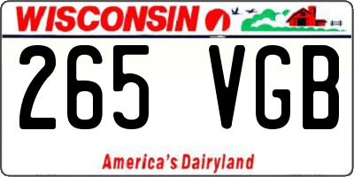 WI license plate 265VGB