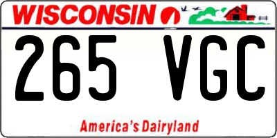 WI license plate 265VGC