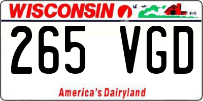 WI license plate 265VGD