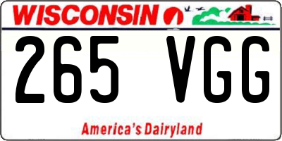 WI license plate 265VGG