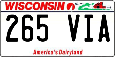 WI license plate 265VIA