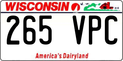 WI license plate 265VPC