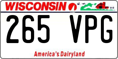 WI license plate 265VPG