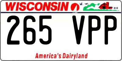 WI license plate 265VPP