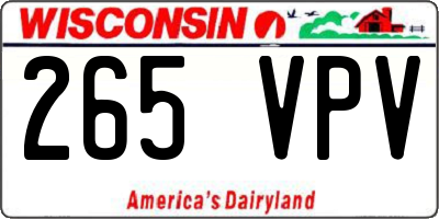 WI license plate 265VPV