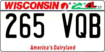 WI license plate 265VQB