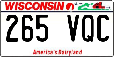 WI license plate 265VQC
