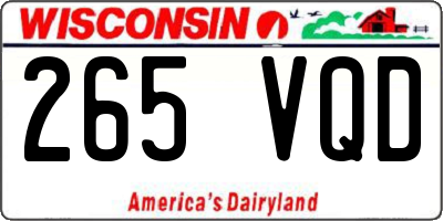 WI license plate 265VQD