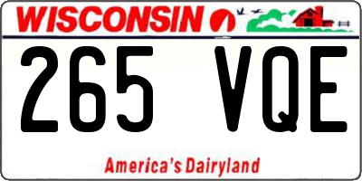 WI license plate 265VQE