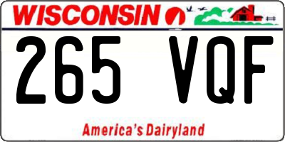 WI license plate 265VQF